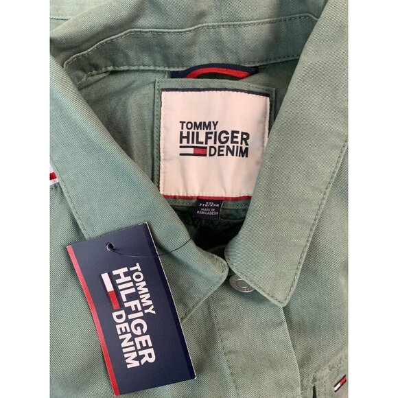 Tommy Hilfiger Denim Jacket Size XXL Extra Extra Large Green Button Women New - Picture 5 of 7